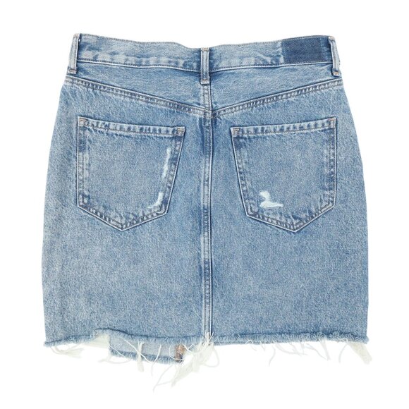 NWT Express Frayed Super High Waisted Crossover Waistband Mini Jean Skirt 6 - Picture 5 of 5